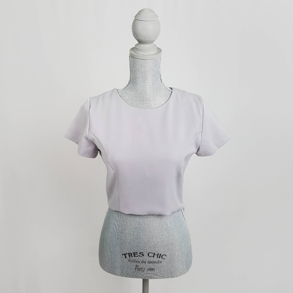 Irada Grey Crop Top Blouse size M